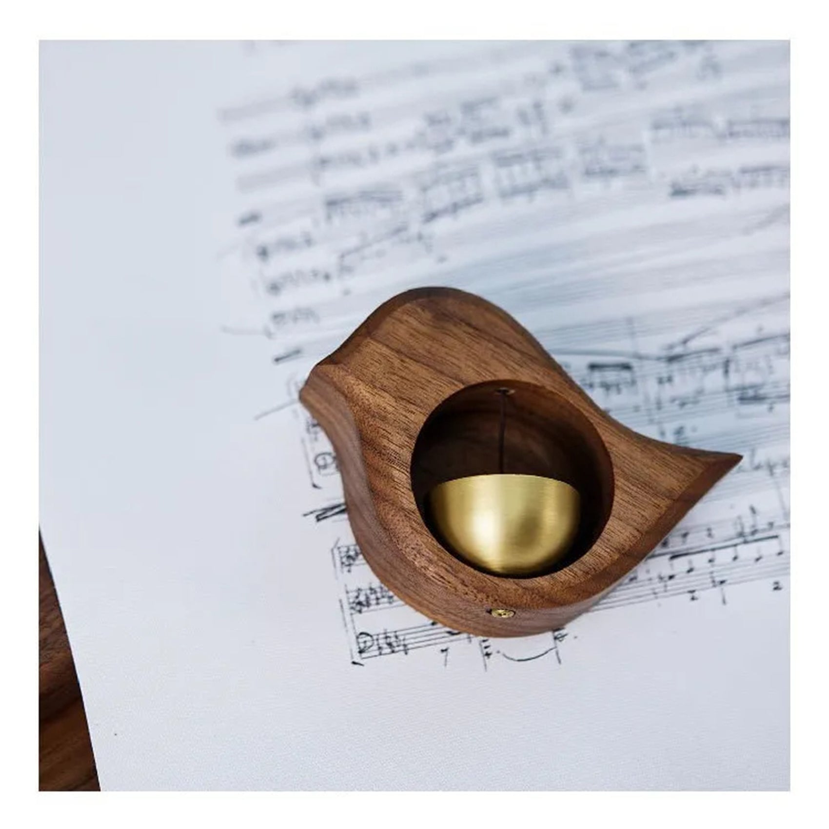 Handmade Wood Doorbell Bird Bell Pendant – Elegant Entrance Chime with Relaxing Sound