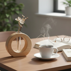 Beech Wooden Hydroponic Vase with Glass Tube – Minimalist Propagation Station