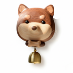 Shiba Dog Wooden Doorbell – Handmade Wooden &amp; Brass Entry Chime