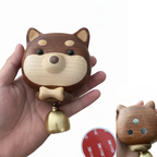 Shiba Dog Wooden Doorbell – Handmade Wooden &amp; Brass Entry Chime